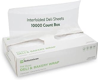 Restaurantware-RW Base 10.75 x 10 Inch Plastic Deli Sheets, 1000 Interfolded Butcher Plastic Wraps - Pre-Cut, Disposable, Clear Sandwich Wrap Sheets, Microwavable, Freezable