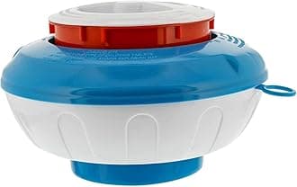 U.S. Pool Supply Floating Pool Chlorine and Bromine Chemical Dispenser with Pop-Up Refill Indicator - Holds 3" and 4" Tablets, 8" Diameter - Adjustable Balanced Chemical Delivery Clorinator Floater