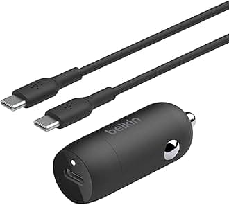 Boost↑Charge™ 30W USB-C Compact Fast Car Charger w/USB-C Cable Included, for iPhone 16, 16 Pro, iPhone 15, Galaxy S25, S24, Pixel 9 & 8, Note, Nintendo Switch 2 & More - Black