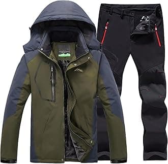 Buddhi Men 2023 Ski Jacket and Pant Set Fall Winter Warm Waterproof Windproof Hooded Snow Coat 2 Pieces Snowboarding Snowsuit