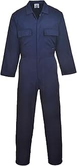 Portwest S999 Men's Work Coveralls - Protective Polycotton Work Overalls Durable Workwear Boiler Suit for Mechanics Warehouse Garages DIY Navy, X-Large