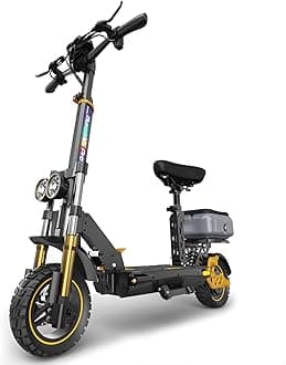 Electric Scooter, 1000/1600/3200/5600 W Motor, 28-39 Mph, 31-44 Miles Range, 15.6/18.2/20.8 AH Battery, Dual Suspension & Braking System Scooter for Adults with Seat & Storage Box