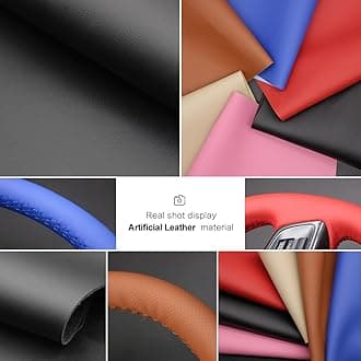 MEWANT Hand Stitched Steering Wheel Cover Wrap for Hyundai Genesis Coupe 2010-2016