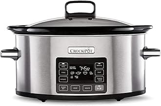 Crock-Pot TimeSelect Digital Slow Cooker | Programmable Digital Display | 5.6 L (7+ People) | Keep Warm Function | Energy Efficient | Stainless Steel [CSC066]
