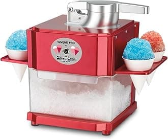 Cuisinart Snow Cone Machine, Home Shaved Ice Maker for Snow Cones, Snow Cone Maker with Reuseable Paper Cups, Makes 5 Icy Cones for Slushies, Frozen Drinks , Red, SCM-10P1