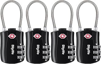 TSA Luggage Locks, [Newest Version][4 Packs] 3-Digit Security Padlock, Combination Padlocks, Code Lock for Travel Suitcases Luggage Bag Case etc.(Black)