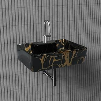 Designer Ceramic Table Top Wash Basin For Bathroom | Wall Hung Washbasin | Wall Mounted Bathroom Sink | Wash Basin For Restaurant, Hotel (16 x 12 x 5 Inch)