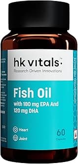 Fish Oil For Men And Women (60 Capsules) | 1000mg Omega 3 with 180mg EPA & 120mg DHA | For Brain, Heart, Eyes, and Joints Health