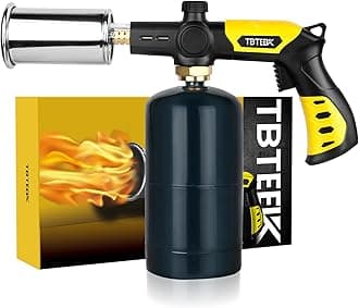 Powerful Cooking Torch, TBTEEK Sous Vide Propane Torch, Kitchen Culinary Grilling Torch Lighter for Searing Meat, Charcoal Lighter, BBQ and Campfire Starter (Tank Not Included)