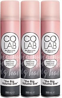 COLAB Dry Shampoo, Extreme Volume, 200ml, 3 Pack - Dry Shampoo for volume and texture