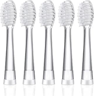 Baby Electric Toothbrush Replacement Heads Compatible with Seago SG-513/SG-977/EK6, Compatible with Dada-Tech-BB1/977/K6, Compatible with Brush-Baby WildOnes/KIDZSONIC(Over 3 Years)