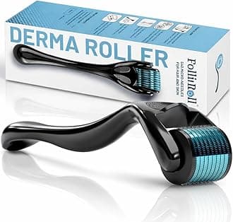 Derma Roller - 540 Microneedles for BEARD, HAIR & SKIN | Microneedling Roller for Men and Women - for Face & Scalp Derma Stamp - FREE STORAGE CASE (Black, 0.30mm)