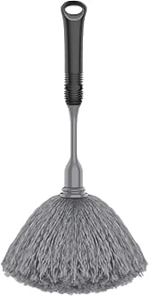 MR.SIGA Microfiber Delicate Duster, Comfortable Non Slip Handle, Detachable Washable Duster Head, Gray & Black
