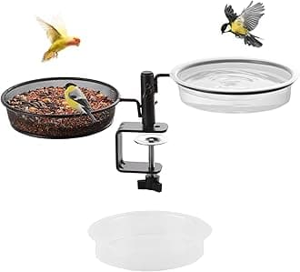 Urban Deco Deck Bird Feeder, Dual Use Deck Flower Stand, Heavy Duty Steel, Bronze, Attracts Birds, Adjustable, Multi-Purpose, Easy to Clean