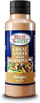 GTMS Plant Based Burger Sauce - 1 Litre - Awesome Taste, Creamy, Tangy Smooth & Pourable - Ideal for Vegan Burger - Free From Gluten & Dairy - for Hot or Cold Use - Condiment Developed in the UK