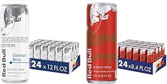 Energy Drink Coconut Berry (Pack of 24) and Red Bull Red Edition Watermelon (Pack of 24)