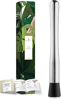 Homestia Drink Muddler for Cocktails - 10 Inch Professional Stainless Steel Muddler - Durable Cocktail Muddler Drink Smasher & Mojito Muddler - Wine Accessories Ideal Valentines Day Gifts for Him