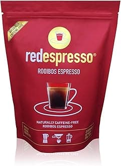 Red Espresso Rooibos Tea – Ground South African Red Tea for Espresso Machines – Caffeine-Free Herbal Brew, Coffee Alternative, Brews Like Coffee – 8.8 oz (250 g)