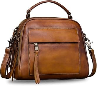 IVTGGenuine Leather Purses and Handbags for Women Shoulder Bag Vintage Handmade Real Leather Crossbody Satchel Purse with Strap