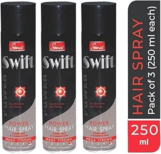 - Simco Swift Hair Spray | For All Hair Types | Pack of 3 (250 ml each) | Ideal for Men & Women | Set the Desired Hairstyle