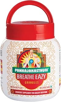 Pankajakasthuri Breathe Eazy Granules 100% Ayurvedic For Cough & Cold, Sinus, Asthma, Bronchitis & Breathing Disorders | Natural Immunity Booster | Unique Blend of 17 Ayurvedic Herbs - 400g