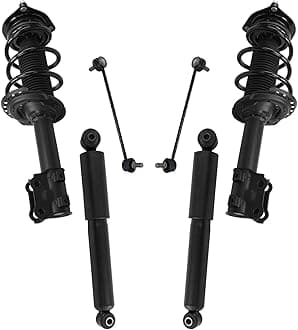TRQ Front and Rear Suspension Kit Complete Strut & Coil Spring Assembly Shock Absorber Sway Bar Stabilizer Link Compatible with 2011-2016 Hyundai Elantra