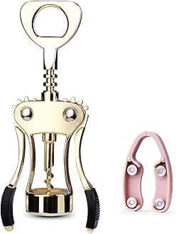 Wine Opener, Zinc Alloy Premium Wing Corkscrew Wine Bottle Opener with Multifunctional Bottles Opener, Upgrade