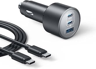 Anker USB-C Car Charger, 167.5W Max 3-Port Ultra-Compact Type-C Fast Car Charger, For MacBook Pro/Air, iPhone 15/14 / 13 Series, Samsung S24 / S23, iPad Pro, AirPods, and Mo, Grey