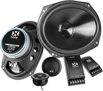 NVX VSP69KIT2F 900W Peak (300W RMS) 6x9 2-Ohm V-Series 2-Way Component Speaker System with 25mm Silk Dome Tweeters