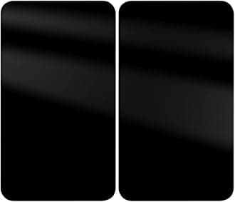WENKO Hob Cover/Cutting Board, Black, Tempered Glass and Plastic, 30 x 1.8-5.5 x 52 cm, Set of 2