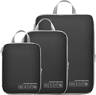Compression Packing Cubes for Travel Women - Lightweight Luggage Organizers Bag Packing Cubes for Carry on Suitcases