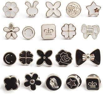 20pcs Brooch Pins for Women Cover Up Button Pins Instant Button Jeans Button Pins Women Shirt Safety Brooch Enamel Pins Modesty Pins Pearl Brooch Buttons for DIY Clothing Dress Coat