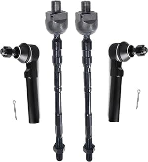 4PC Front Inner and Outer Tie Rods FITS for Subaru Forester 2003-08/ Impreza 2004-11/ Legacy 2010-14/ Outback 2010-14 (w/ 15.5mm Threads), ES3712 EV800049 Front Tie Rods