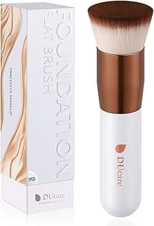 DUcare Foundation Brush Kabuki Make Up Brush Flat Top Makeup Brushes Perfect For Blending Liquid, Cream or Flawless Powder Cosmetics - Buffing, Stippling, Concealer