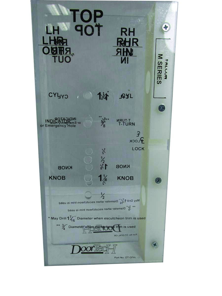 Norfield DOORTECH 2900 Layout Guide - For Falcon Mortise Lock Hardware, For 1-3/4" w/ 2-3/4" Backset