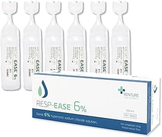6% Hypertonic Saline Solution for Inhalation via Nebuliser 240ml / 8.11 FL OZ - Helps Clear Airways and Congestion from Lungs - 60 x 4ml Vials - Nebulizer Saline Solution