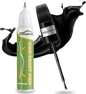 Touch Up Paint for Black Cars Auto Repair Pen Two-In-One Design Easy to Use Car Paint Pen(Inky Black)