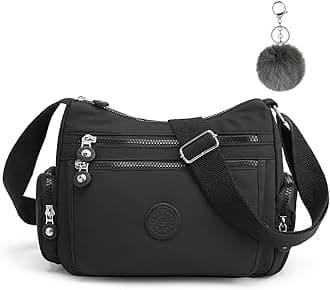 Women's Multi-Pocket Casual Crossbody Bag, Multifunctional Travel Bag with Adjustable Shoulder Strap, Nylon Lightweight and Waterproof, for Shopping, Hiking, Everyday Use