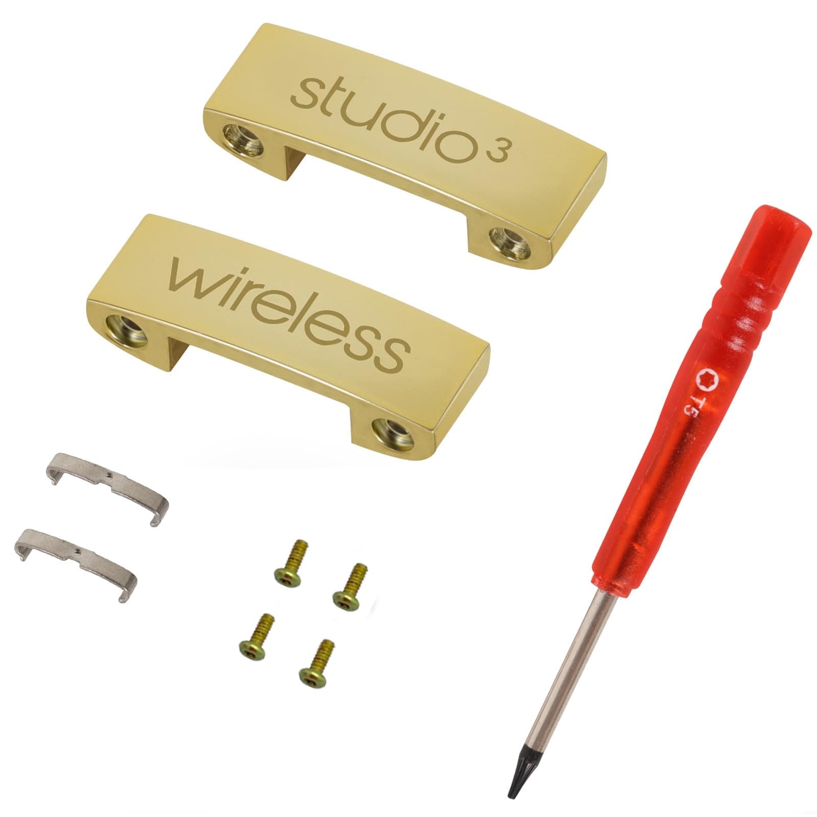 Studio 3 Hinge as Same as The OEM Replacement Parts Accessories Durable Repair Kit Compatible with Beats by Dre Studio3 Wireless (A1914) and Studio Pro (A2924) Headphones (Gold)