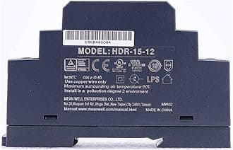 Ultra Slim Step-Shape 1SU DIN Rail Power Supply, 12V 1.25A 15W - HDR-15-12