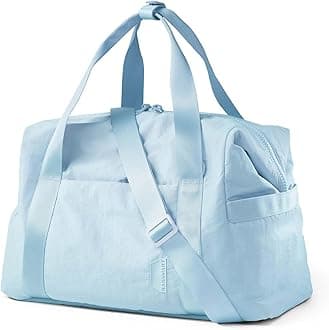 BAGSMARTBAGSMART Gym Bag for Women, Carry on Weekender Overnight Bag, Travel Duffel Bags with Trolley Sleeve, Personal Item Travel Bag Tote Bag Workout Dance Bag(Light Blue-Large)