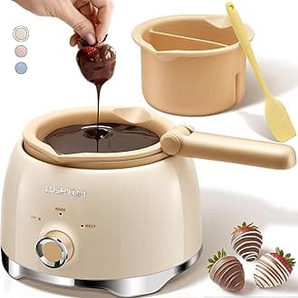 Chocolate Melting Pot Candy Melts Melter with 2 Insert Pots and Spatula, 4 Cups Capacity Warmer Machine, Ideal Dipping Tool Kitchen Supplies for Making Cake Pop Covered Strawberries Fondue