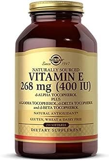 Solgar Natural Source Vitamin E 268 mg (400 IU) Softgels - Pack of 250 - Protects Cells from Oxidative Stress - Immune System Support - Vegan and Gluten Free