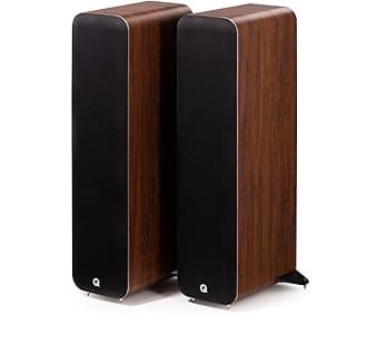 Q Acoustics M40 Bluetooth Powered Floorstanding Speakers HD Wireless Music Home Theatre Surround Sound System Walnut – Tweeter 0.9”, Mid Bass/Driver 5.0”, Freq. Response 38 Hz – 22 kHz