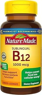 Nature Made Sublingual Vitamin B12 1000 mcg Micro-Lozenges, 50 Count for Metabolic Health