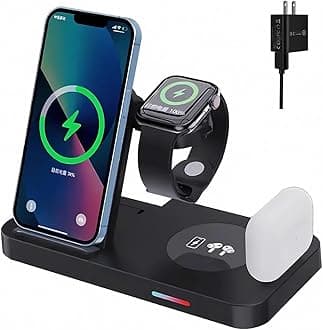 4-in-1 Fast Wireless Charging Station for iPhone16/15/14/13, Apple Watch Ultra/9/8, AirPods Pro,18W Qi-Certified (with QC3.0 Adapter)