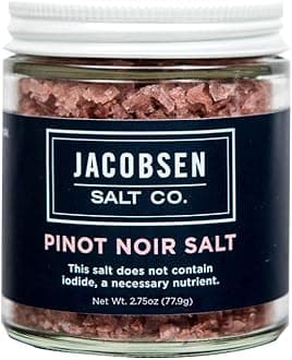 Jacobsen Salt Co. Specialty Sea Salt for Fancy Gourmet Cooking, Infused Sea Salt, Pinot Noir Flavored, 3.5 Ounces