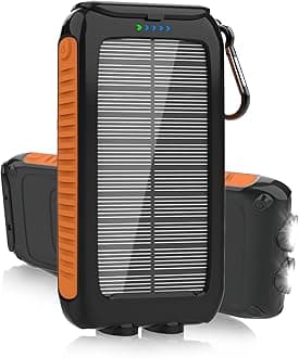 Solar Charger Power Bank 49800mAh - Portable Fast Charging Power Bank with Type-C & Dual USB Ports, Compatible with iPhone, Samsung & More, Waterproof Solar Panel for Camping, Hiking, and Outdoor Use