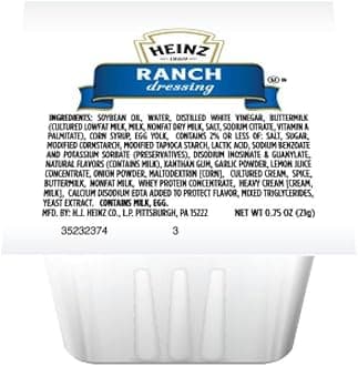 Heinz Ranch Dressing (0.75oz Packets, Pack of 100)