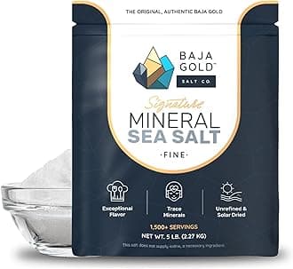 Signature Mineral Sea Salt - Recommended by Gary Brecka - Authentic Fine Grind Salt for Cooking & Baking | Natural Baja Salt for Culinary Uses | Great for Finishing Dishes | 5 lb. Resealable Bag, 1,500+ Servings